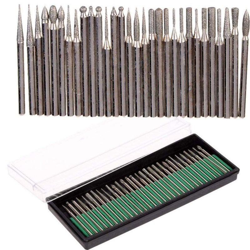 DIY Crafts DIY Crafts 30 Pieces Rotary Tool Bits Diamond Tipped Deburring and Engraving Set For a Range of Surfaces in a Variety of Sizes Shape No 1 Diamond Burr  - Image 5