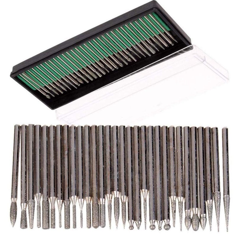 DIY Crafts DIY Crafts 30 Pieces Rotary Tool Bits Diamond Tipped Deburring and Engraving Set For a Range of Surfaces in a Variety of Sizes Shape No 1 Diamond Burr  - Image 3