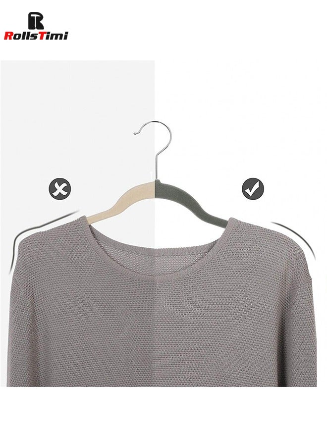 RollsTimi  50-Piece Non-Slip Velvet Cloth Hanger Set Black - Image 5