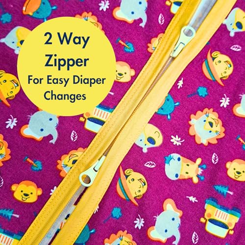 TuddyBuddy 100% Cotton Wearable Blanket Sleeping Bag for Baby | Ideal for Babies & Kids Hypoallergenic Fabrics | Pack of 1 - Maroon AOP, 0-6 Months - Image 4
