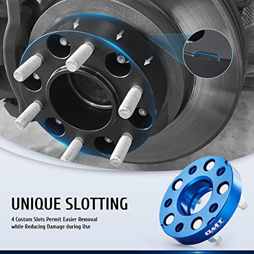 Orion Motor Tech محولات العجلات المركزية من أوريون موتور تك 5x114.3، محولات عجلات زرقاء 1" مع مسامير M12x1.5 متوافقة مع هوندا أكورد هوندا سيفيك هوندا CRV أكورا RSX أكورا TL، مجموعة محولات العجلات بفتحة 64.1 مم، 4 قطع - Image 5
