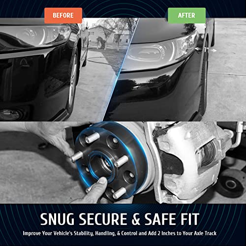 Orion Motor Tech محولات العجلات المركزية من أوريون موتور تك 5x114.3، محولات عجلات زرقاء 1" مع مسامير M12x1.5 متوافقة مع هوندا أكورد هوندا سيفيك هوندا CRV أكورا RSX أكورا TL، مجموعة محولات العجلات بفتحة 64.1 مم، 4 قطع - Image 2