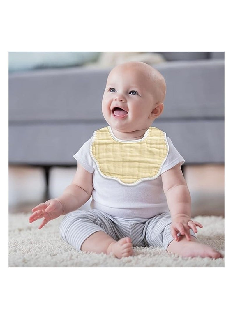 Generic - 6 Pieces Bibs Muslin, Baby Drool Bibs Lap-shoulder Drool Cloths Adjustable Multi-Use Scarf Bibs 8-Layer 100% Organic Cotton With Super Absorbent and Soft Drooling Bibs Breathable for Boys Girls - Image 1