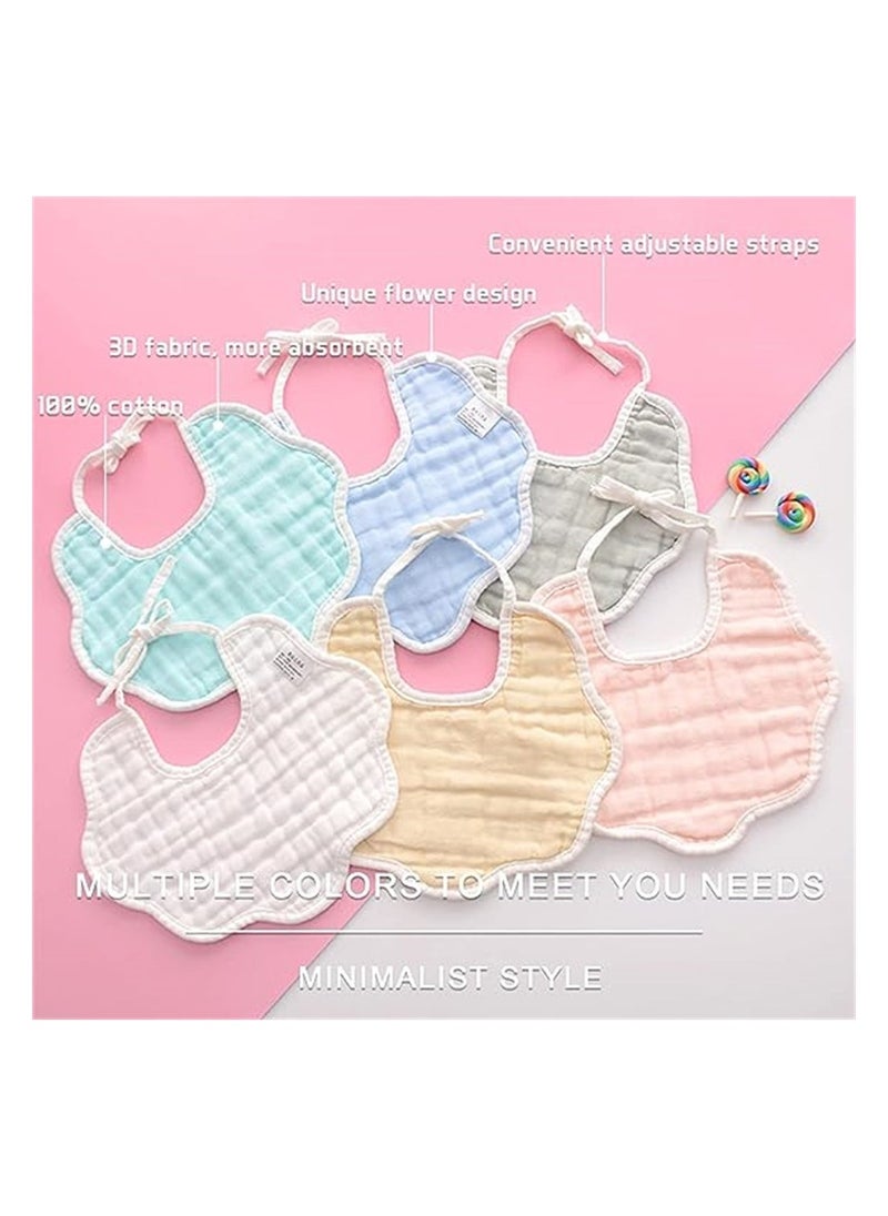 Generic - 6 Pieces Bibs Muslin, Baby Drool Bibs Lap-shoulder Drool Cloths Adjustable Multi-Use Scarf Bibs 8-Layer 100% Organic Cotton With Super Absorbent and Soft Drooling Bibs Breathable for Boys Girls - Image 1