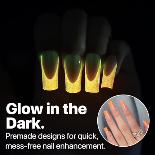 SXC Cosmetics X-Pro Tips French Tip Press On Nails - Bright Pastel Glow in the Dark Series (GLOW117KIT-M Square) - Image 2