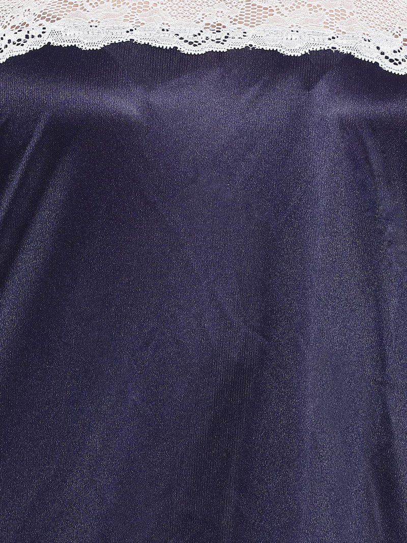 Clovia Women's Satin Nightslip in Navy (NS0288H08_Blue_Medium) - Image 5