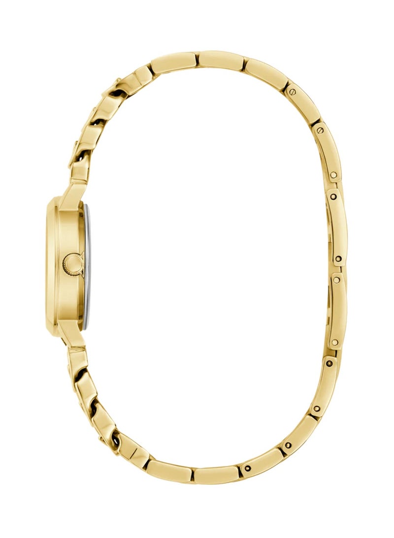 GUESS ساعة نسائية تشايم أنالوج كوارتز ذهبية من الفولاذ المقاوم للصدأ GW0867L2 - 25 مم - Image 3