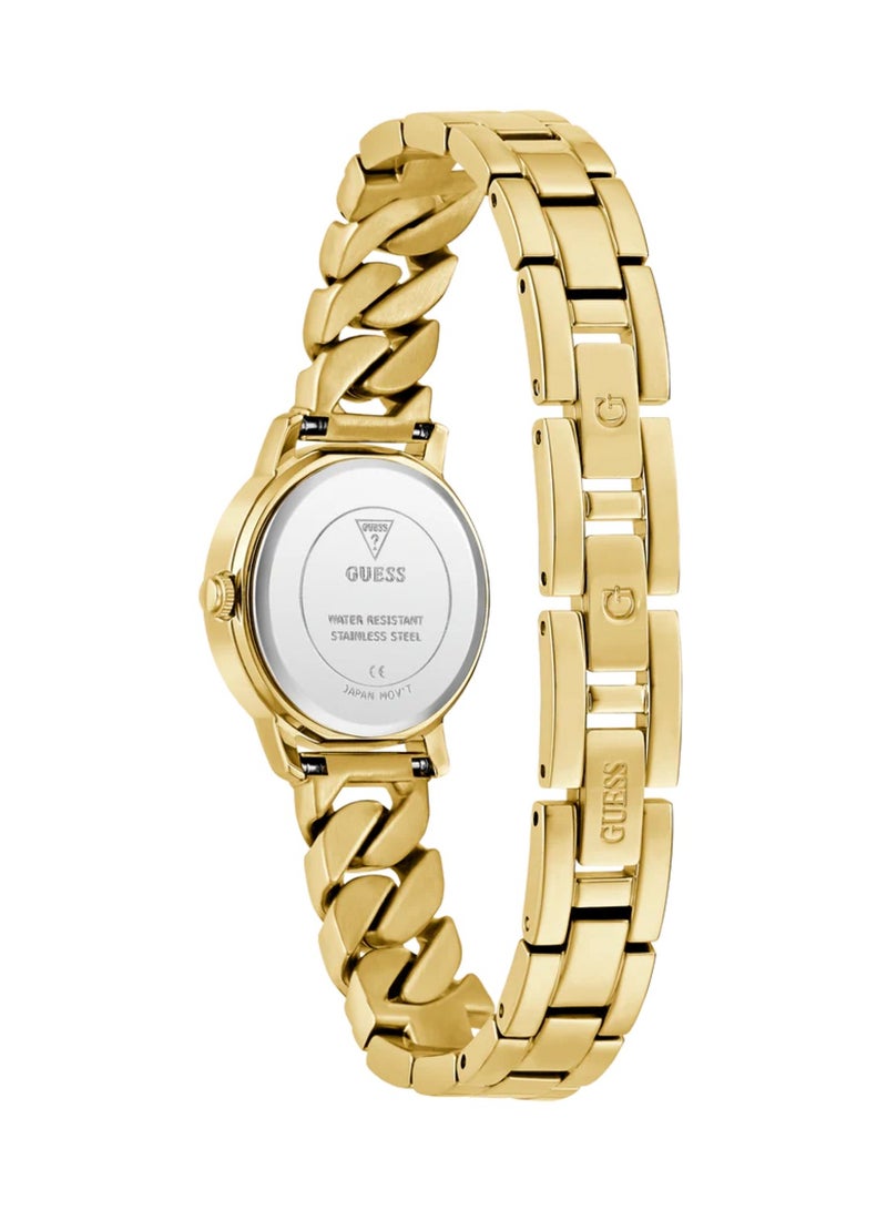 GUESS ساعة نسائية تشايم أنالوج كوارتز ذهبية من الفولاذ المقاوم للصدأ GW0867L2 - 25 مم - Image 4