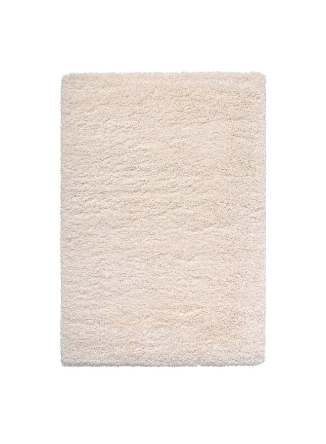 سجادة بيضاء ذات وبر عالٍ، مقاس 200 × 300 سم