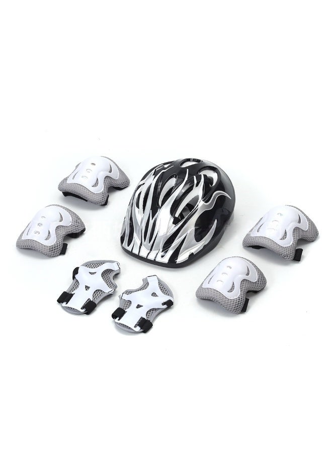 Toddler Helmet and Pads | Children Cycling Protective Set - Shock-Absorbing Helmet and Pads Kit for Outdoor Sports Hockey Scooter Baseball Bike Roller Skates Skateboarding Kids 5-10(Grey&Black) - Image 1