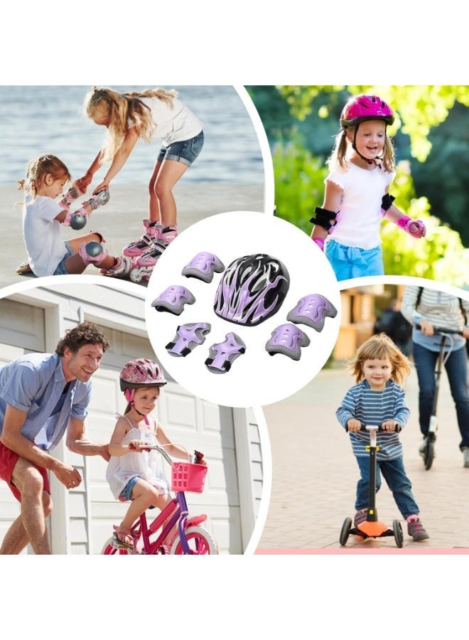 Toddler Helmet and Pads | Children Cycling Protective Set - Shock-Absorbing Helmet and Pads Kit for Outdoor Sports Hockey Scooter Baseball Bike Roller Skates Skateboarding Kids 5-10(Grey&Black) - Image 4