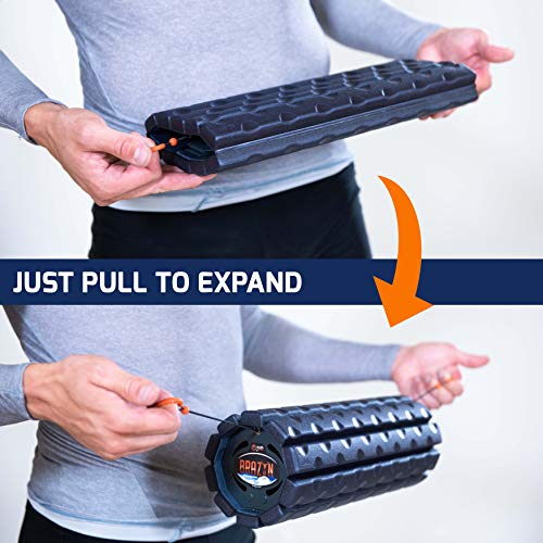 Brazyn Morph Foam Roller (Alpha-Sage): Collapsible Travel Foam Roller for Pain Relief, Workout Muscle Recovery, Back Massager, Deep Tissue Leg Massage, Back Cracker, Stretcher; Small, Portable - Image 4