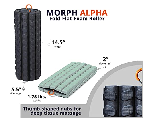 Brazyn Morph Foam Roller (Alpha-Sage): Collapsible Travel Foam Roller for Pain Relief, Workout Muscle Recovery, Back Massager, Deep Tissue Leg Massage, Back Cracker, Stretcher; Small, Portable - Image 2
