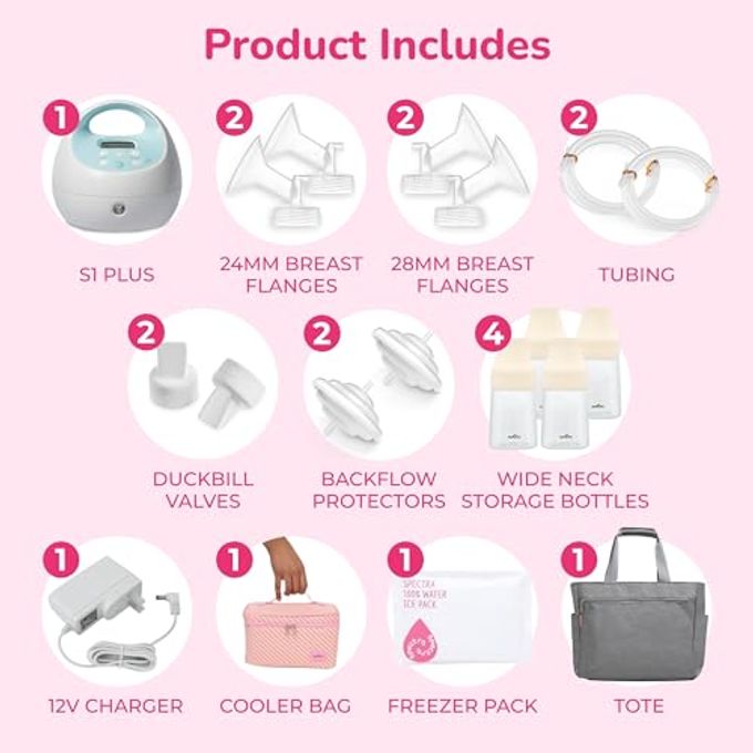 rayihni S1 Plus Electric Breast Milk Pump With Tote Bag, Breast Milk Bottles And Cooler For Baby Feeding - Image 2