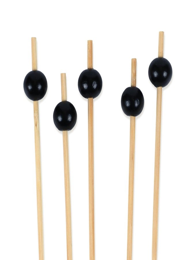 بامبو إم إن أعواد تزيينية من الخيزران من BambooMN، ذات رؤوس كروية، مثالية للكوكتيلات والسندويشات والفواكه، مناسبة للمناسبات والحفلات والمطاعم والبوفيهات - 4.7 بوصة، أسود، 100 قطعة - Image 1