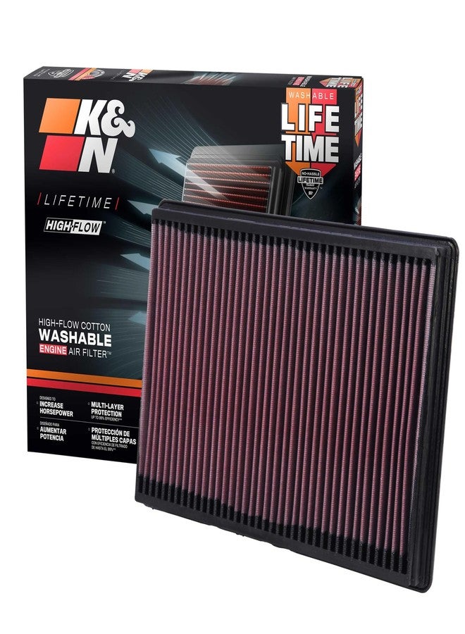 K&N 33-2247 High Performance Replacement Air Filter For 2002-2017 Dodge Ram V6/V8 - Image 1