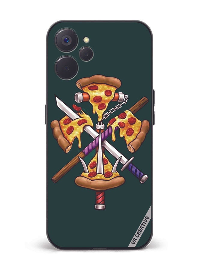 VR CREATIVE Protective Case Cover For Realme 10 5G Pizza Sword Design Multicolour - Image 1