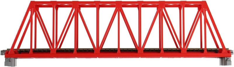 Kato N Scale 9-3/4" Truss Bridge in Red - 248mm Model Train Accessory - Image 1
