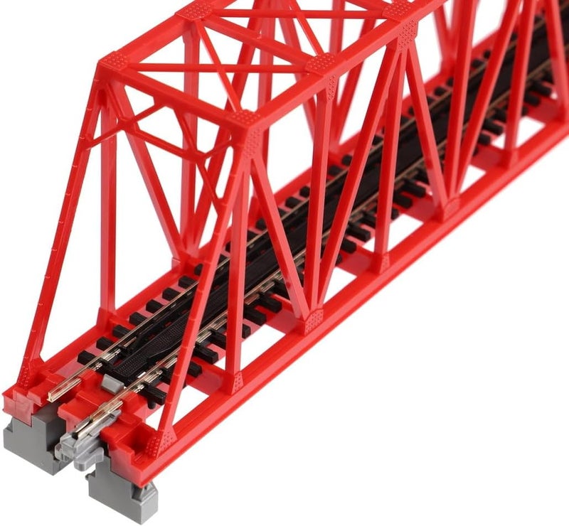 Kato N Scale 9-3/4" Truss Bridge in Red - 248mm Model Train Accessory - Image 2