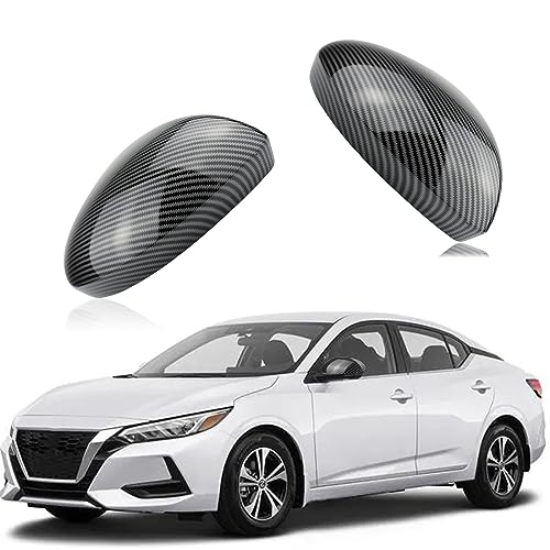 KEEGTBOX Carbon Fiber Style Rear View Side Mirror Cover Cap Trim Compatible with Nissan Sentra 2020 2021 2022 2023 Fit for Nissan Altima 2019-2023 Exterior Accessories (Rear View Mirror Cover) - Image 1