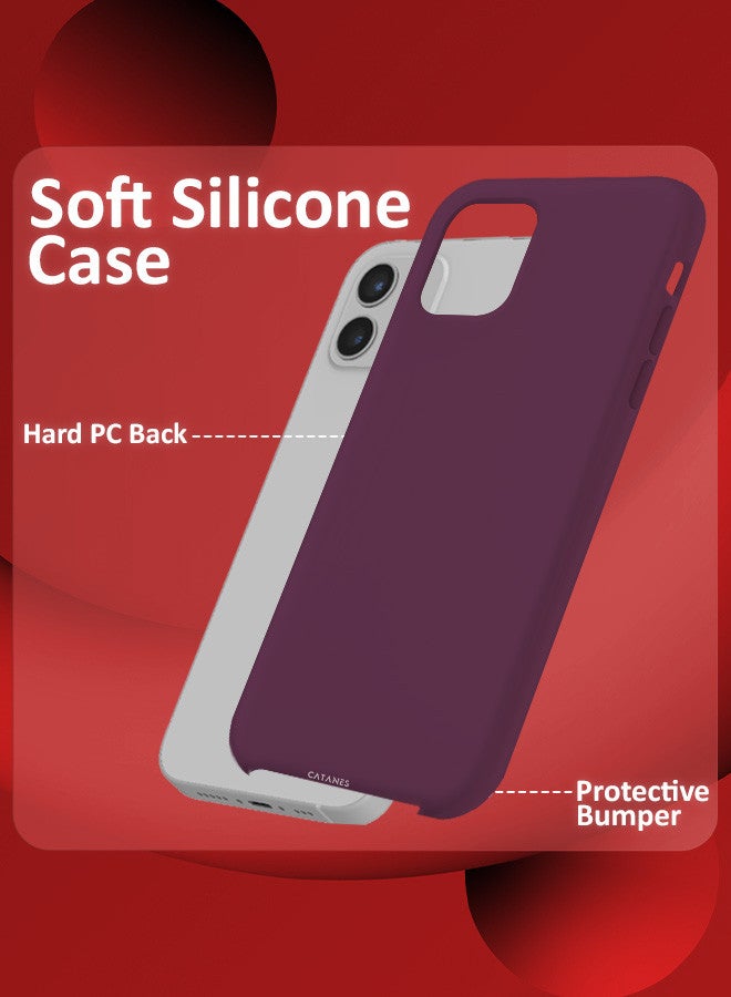 CATANES [for iPhone 12] 2 Pack Silicone Case and Screen Protector Shockproof Protective Case Anti Scratch Smooth Case Cover/Tawny Port - Image 2