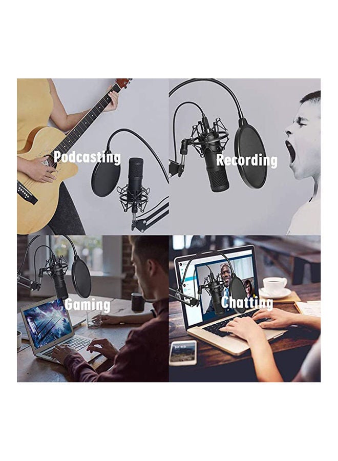 Arabest 13-Piece Multi-Functional Live Sound Card Condenser Microphone with Suspension Scissor Kit ANY0062 Multicolour - Image 5