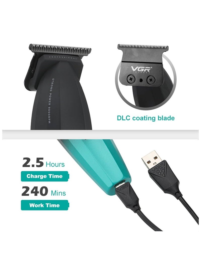 VGR 906 Professional Hair Trimmer 9000 RPM Gapless Beard Shaver for Men Cordless Rechargeable USB - Image 3