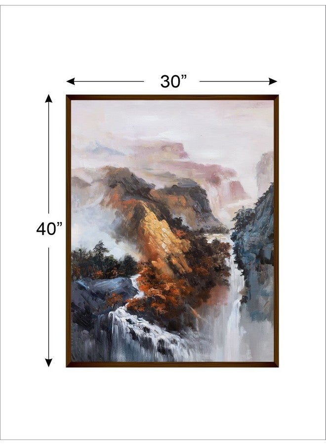 Artsense لوحة فن آرتسينس لتزيين الجدران طبيعة لوحة جدارية تجريدية لغرفة المعيشة بحجم كبير لتزيين المنزل بإطار - متعدد الألوان / 30x40 بوصة / (76x101 سم) - Image 2
