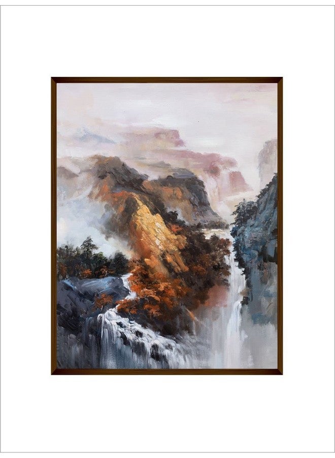 Artsense لوحة فن آرتسينس لتزيين الجدران طبيعة لوحة جدارية تجريدية لغرفة المعيشة بحجم كبير لتزيين المنزل بإطار - متعدد الألوان / 30x40 بوصة / (76x101 سم) - Image 3