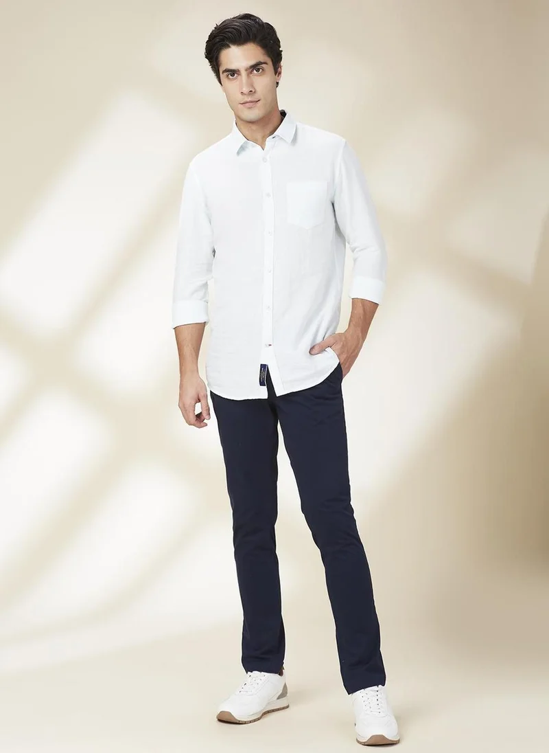 Being Human NAVY Men Slim Fit Mid-Rise Trousers for Men | Best Price UAE
