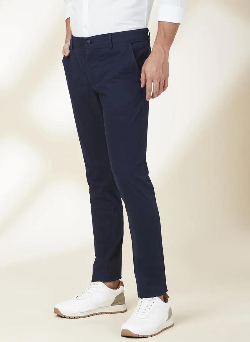 Being Human NAVY Men Slim Fit Mid-Rise Trousers for Men | Best Price UAE