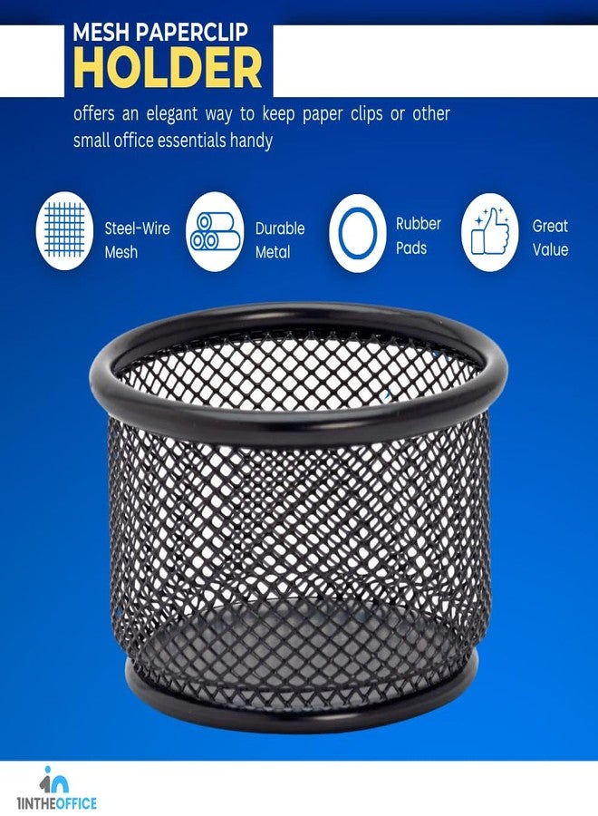 1InTheOffice Mesh Paper Clip Holder For desk, Paperclip Holder (2 Pack) - Image 2