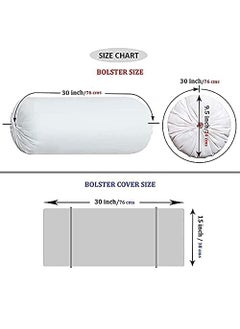 Royal King Royal Trend White Bed Pillow Bolster Having 1000 Grams Super Plush Reliance GelFiber Filling Sized 16x34inches Set of 2  - Image 5