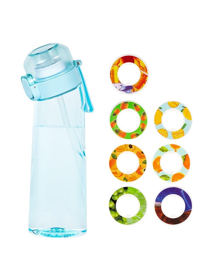 Generic Goodun Sports Air Water Bottle BPA Free, 650ml Starter up Set Drinking Bottles with Fruit Flavour Pod Scented For Flavouring 0 Sugar, 0 Calorie (Matte Blue)  - Image 1