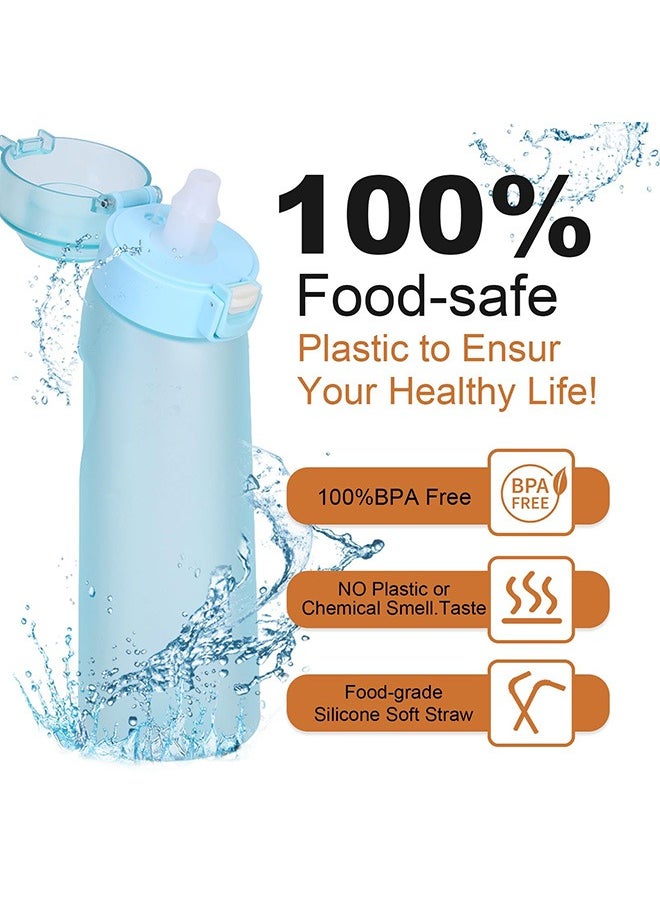 Generic Goodun Sports Air Water Bottle BPA Free, 650ml Starter up Set Drinking Bottles with Fruit Flavour Pod Scented For Flavouring 0 Sugar, 0 Calorie (Matte Blue)  - Image 4