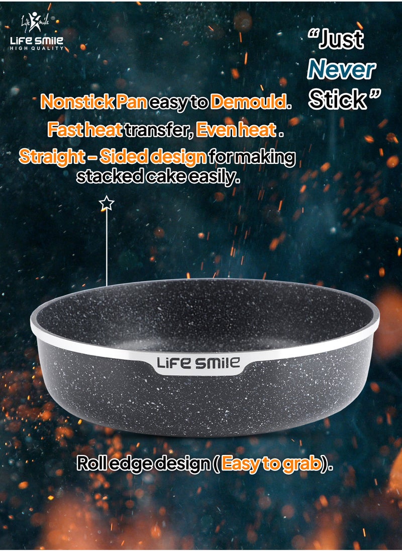 Life Smile Oven Pan Set - Non Stick PFOA Free Multi Layer Granite Coating Oven Dishes - Die Cast Aluminum Body Bakeware Pans, Suitable For Baking in Oven or Cooking on Stove  - Image 5