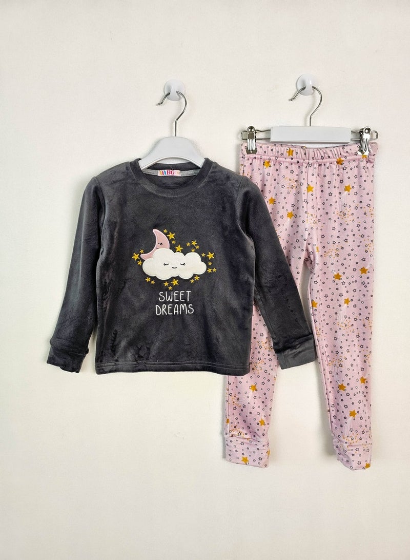 BG Girls Sweet Dreams Pajama Set - Cozy  Long-Sleeve Top & Printed Pants - Image 1