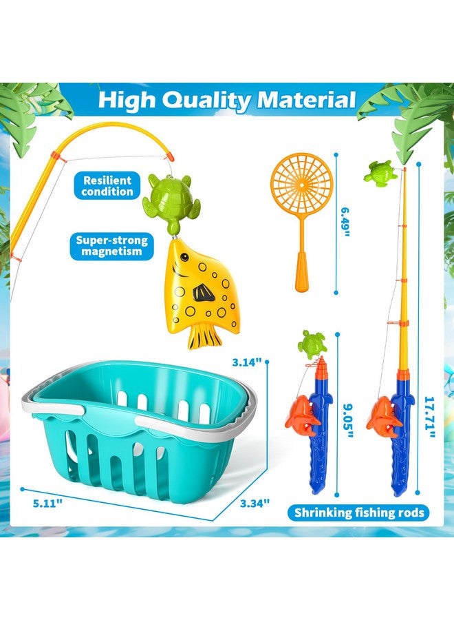 Doloowee Magnetic Fishing Game Bath Pool Toys for Toddlers 3-5,48pcs Fishing Toys Game Floating Fish Magnet Pole Rod Net Education Teaching and Learning for Kids Age 3-6 4-8 - Image 3