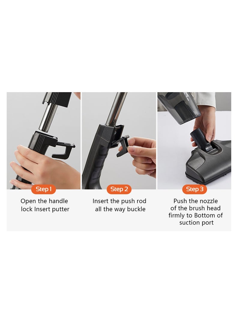 Airbot Corded Portable Handheld Vacuum Cleaner, Upright Lightweight 2-in-1 Stick & Handheld Vacuum Powerful 600W Motor for Hard Floor, Carpet, Pet Hair  - Image 4