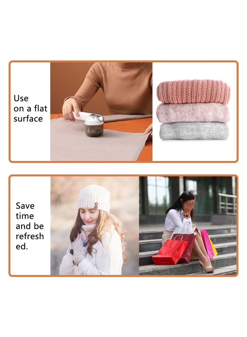 SYOSI Portable electric lint remover - Fabric Shaver and Fast and effective bobble remover for clothes, Bobbles from Couch, 2-In-1 LED Digital Display clothes debobbler, With double protection (white) - Image 3