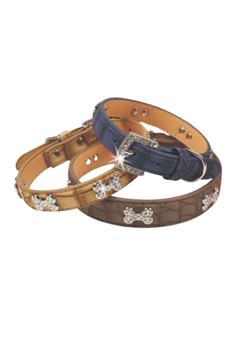 Naomi Naomi Leather Collar With Shiny Bones  - Image 1
