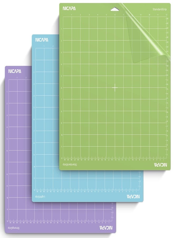 Nicapa Cutting Mat for Cricut Maker 3/Maker/Explore 3/Air 2/Air/One,6 Packs Adhesive&Sticky Non-Slip Flexible Square Gridded Cut Mats (12x12 inch3pack,12x24 inch,3pack) Replacement Mats Vinyl Craft - Image 4