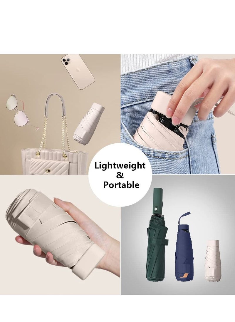 KASTWAVE - Folding Umbrellas Travel Sun Rain Umbrella for Walking With Case, Compact UV Umbrella for Sun and Rain, Lightweight Portable, Windproof Parasol Umbrella UV Protection for Women and Men - Image 1