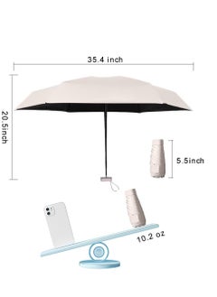 KASTWAVE Folding Umbrellas Travel Sun Rain Umbrella for Walking With Case, Compact UV Umbrella for Sun and Rain, Lightweight Portable, Windproof Parasol Umbrella UV Protection for Women and Men  - Image 5