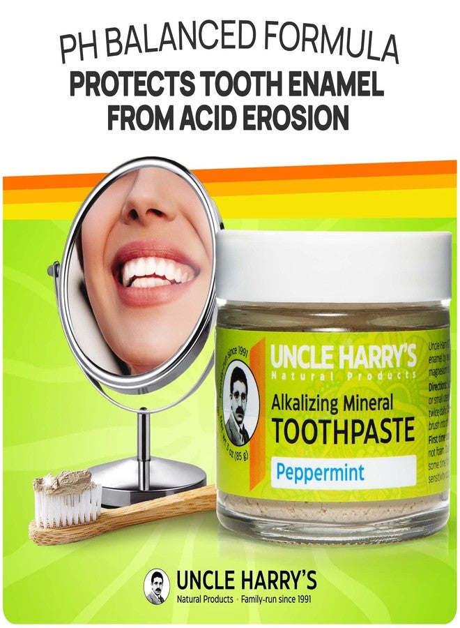 Uncle Harry's Peppermint Remineralizing Toothpaste | Natural Whitening, Freshens Breath & Promotes Enamel | Vegan Fluoride Free (2 Pack) - Image 2