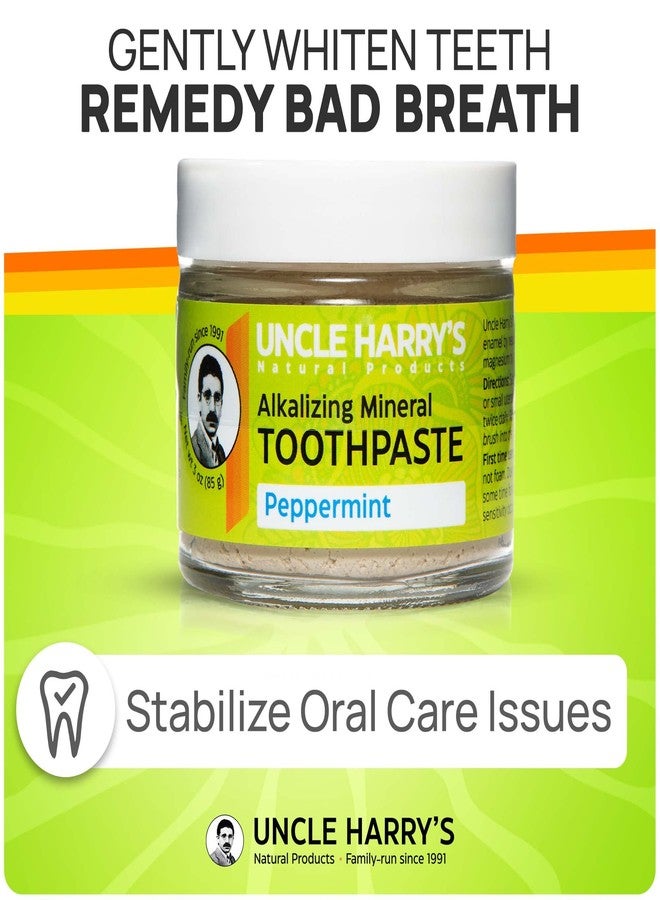 Uncle Harry's Peppermint Remineralizing Toothpaste | Natural Whitening, Freshens Breath & Promotes Enamel | Vegan Fluoride Free (2 Pack) - Image 3