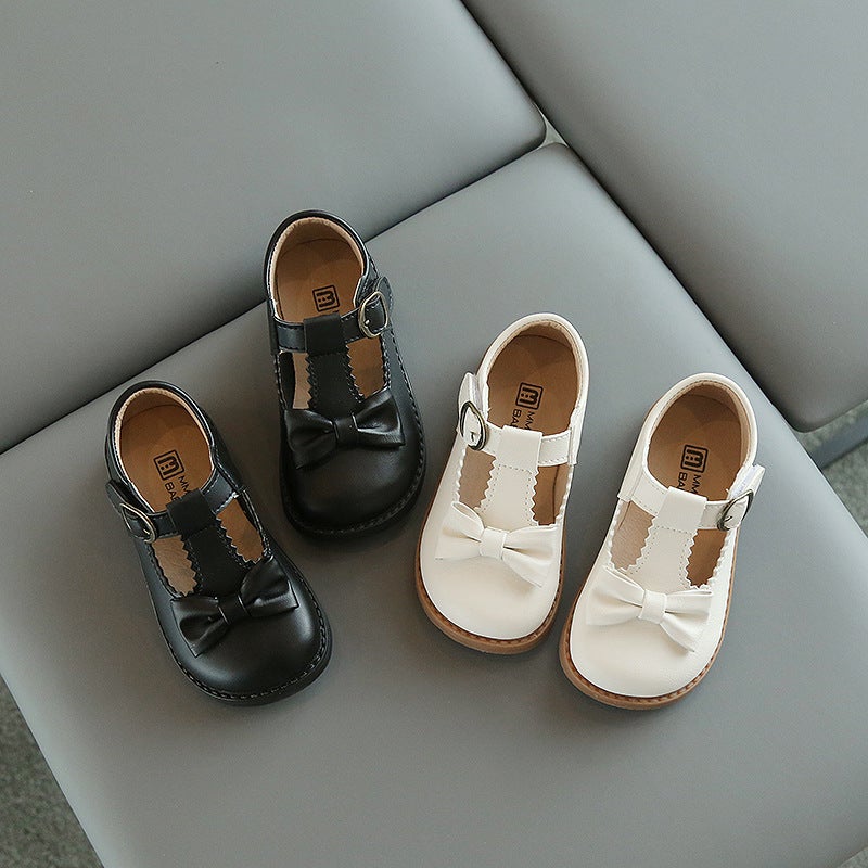 Girls Small Leather Shoes Korean Style Bow Girl Soft-soled Princess Shoes Children 1-3 Years Old Fashion Magic Shoes - Image 3