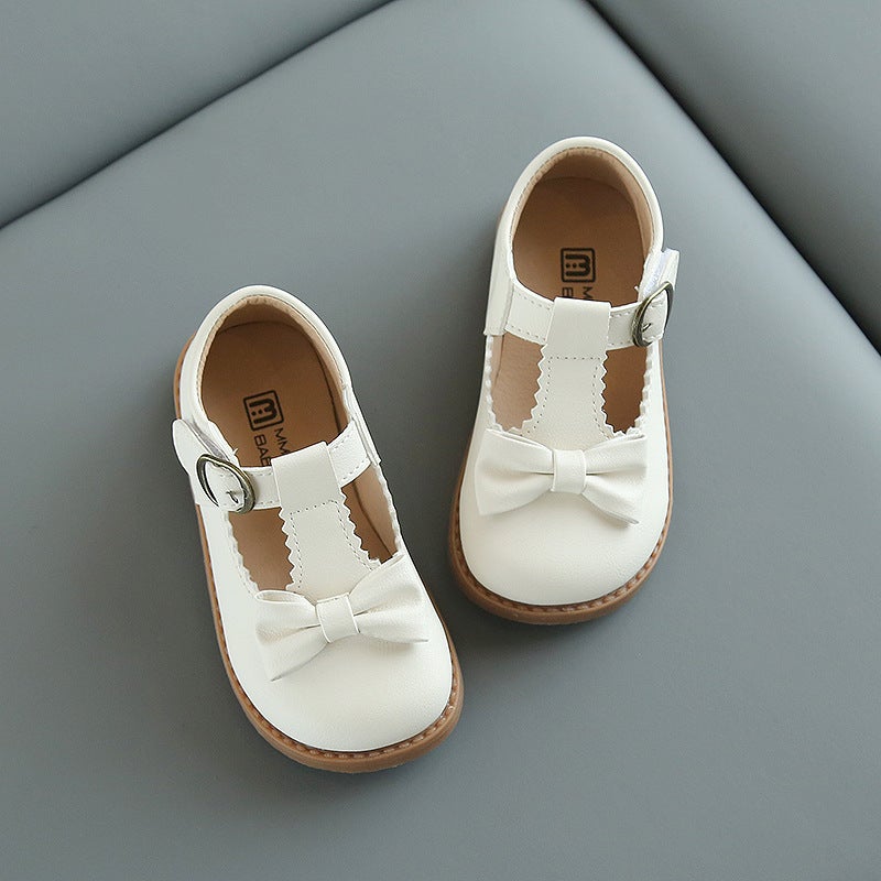 Girls Small Leather Shoes Korean Style Bow Girl Soft-soled Princess Shoes Children 1-3 Years Old Fashion Magic Shoes - Image 4