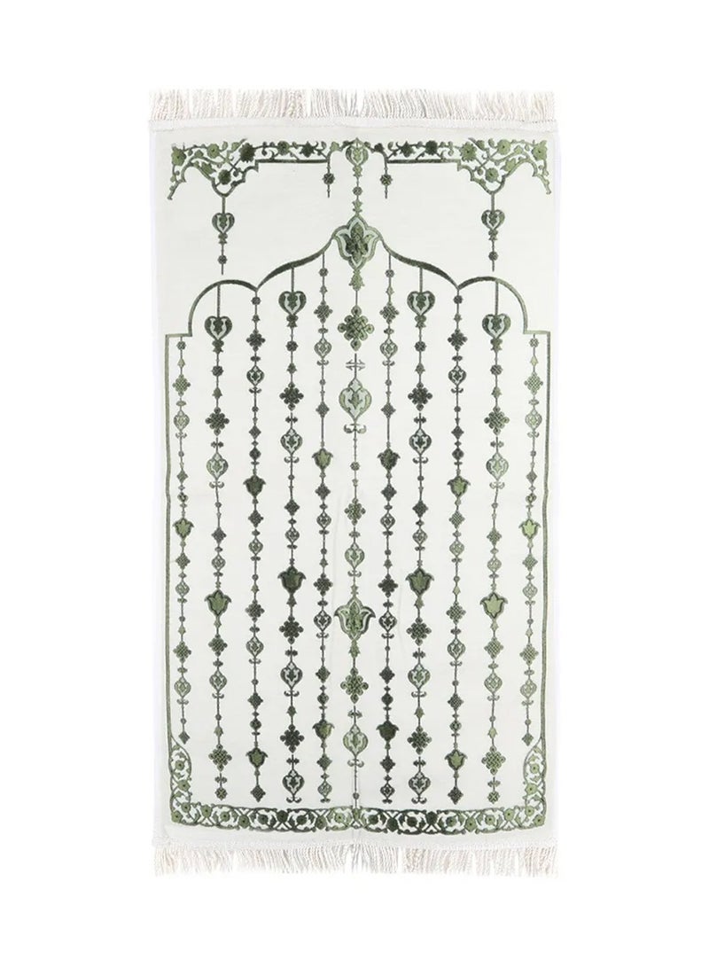 MANASEK Prayer Mat from the Eylul collection with a bag from the local brand Manasek | Original Saudi products | Made of polyester, cotton, and soft chenille fabric, comfortable and practical - 70 x 120 cm  - Image 1