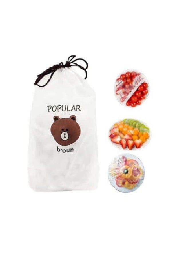 100 Plastic Bags With Flexible Edges To Cover Food Dishes - Image 1
